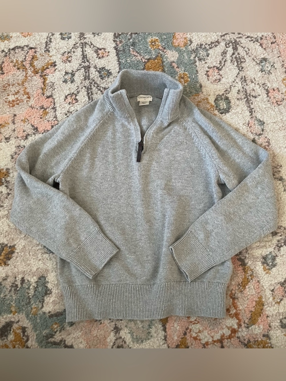 Crewcuts Light Gray Half-Zip Sweater